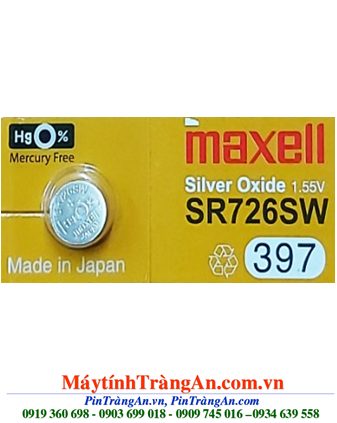 Maxell SR726SW-397; Pin đồng hồ 1.55v Silver Oxide Maxell SR726SW-397